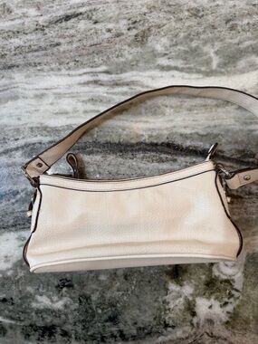 Cream Leather Shoulder Bag